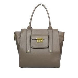 3.1 Phillip Lim Womens Large Convertible Vegan Leather Gusset Tote Bag In Taupe